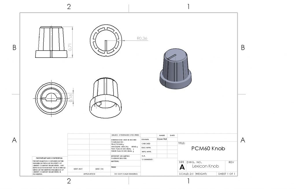 Replacement part Knob Caps GREY 15 mm NOS OLD STOCK Lexicon PCM 41 / 42 